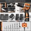 Brushless Electric Drill with Lithium Battery - Compact Rechargeable Impact Tool & Screwdriver