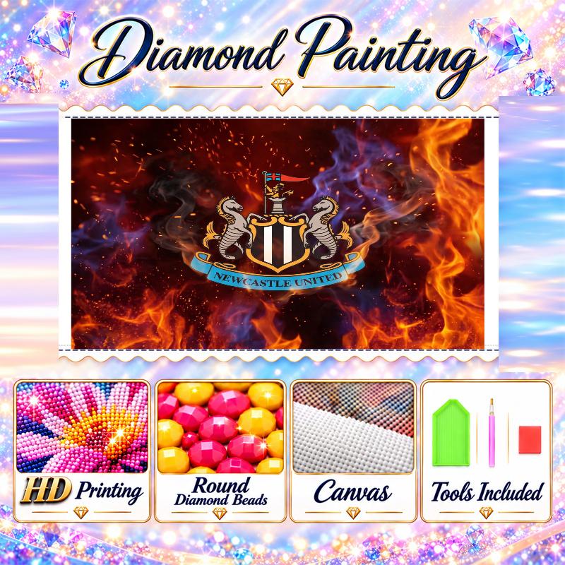 Newcastle United Football Diamond Painting Kit 5D Full Drill DIY Diamond Mosaic Wall Art Home Decor