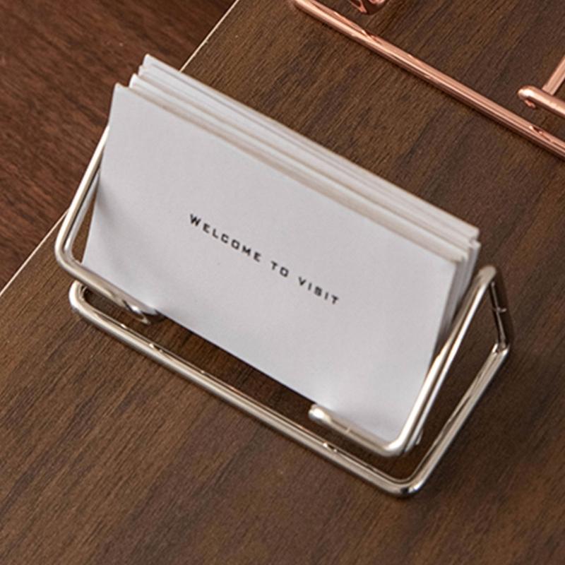 Professional Metal Card Organiser For Business Meeting And Conference Desktop Business Card Display Stand Hold 70 Sheets