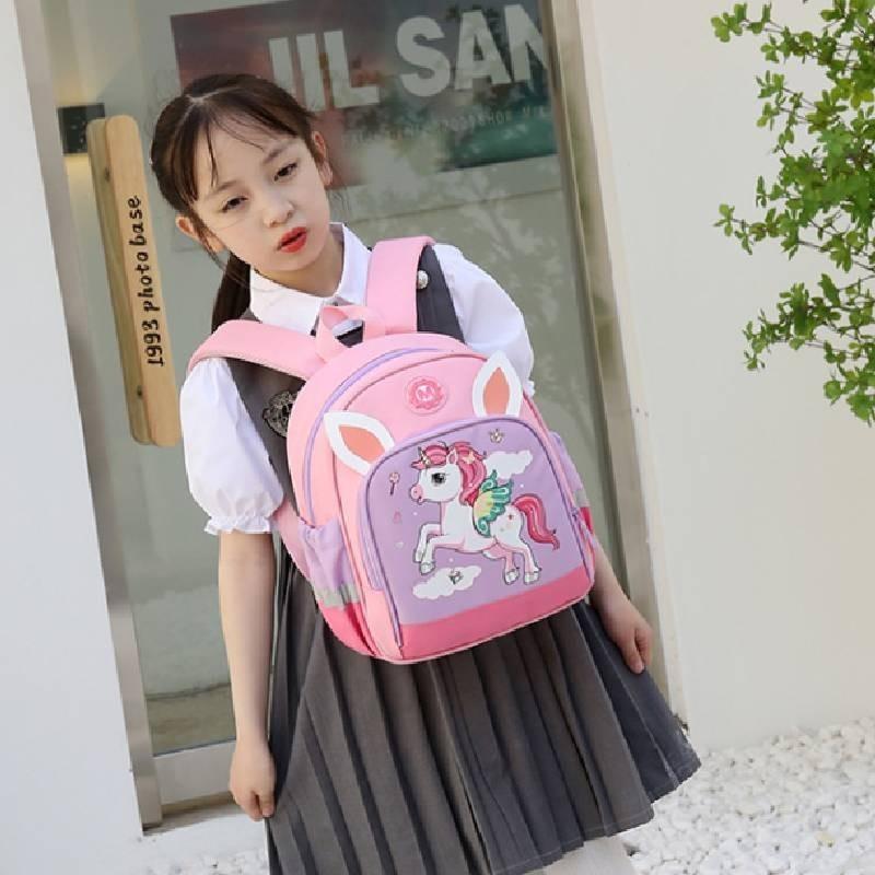 Adorable Cartoon Nylon Backpack For Kids Unisex Lightweight And Trendy Design