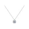 Women Fashion Sparkling Square Zircon Pendant Box Chain Necklace
