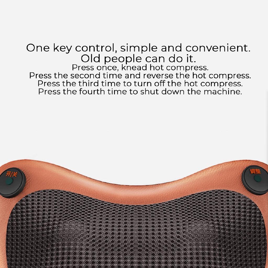 Relaxation Massage Pillow Vibrator 25W Electric Shoulder Back Heating Kneading Infrared Therapy for Car Home Shiatsu Neck