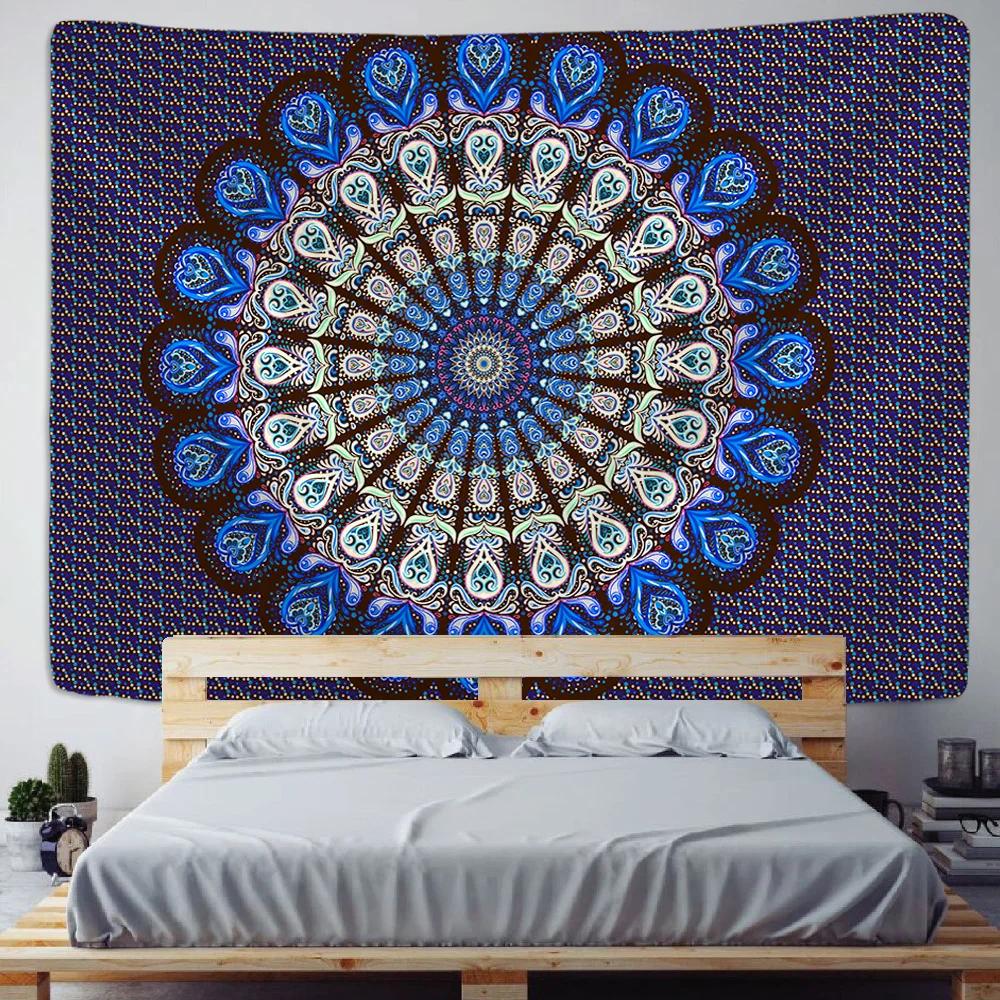 Mandala Tapestry Wall Hanging Boho Decor Wall Cloth Tapestries Psychedelic Hippie Night Moon Tapestry Mandala Wall Carpet