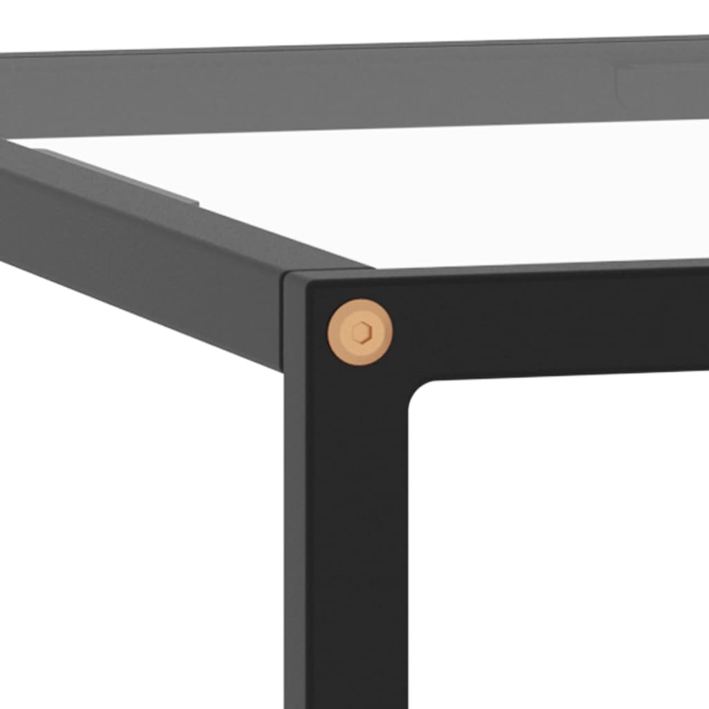 Black Coffee Table with Tempered Glass 60 X 60 X 35 Cm