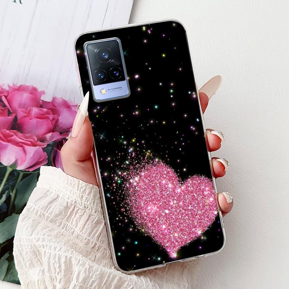 For Vivo V21 4G Case V2066 V2108 New Luxury Flowers Painted Cover Soft Slim Phone Case For Vivo V21e V2061 V 21 VivoV21 e Fundas