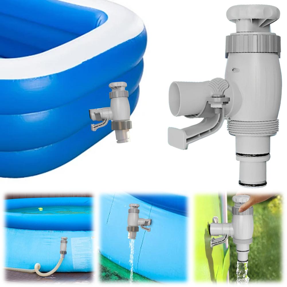 Plunger Valve with On-Off Valve Above Ground Swimming Pool Hose Adapter Plunger Valve Pipe Holder for Pool Pump System