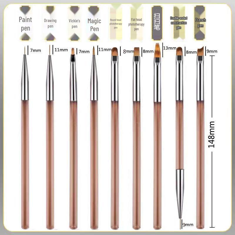 Japanese Professional Nail Art Brush Set: Extra Fine Detail, Gel Polish, and Liner Brushes for Salons