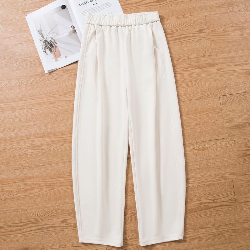 

Women s Gray Wide-Leg Sweatpants: Spring & Autumn Loose-Fit Casual Pants 4XL (165-180 jin) білий