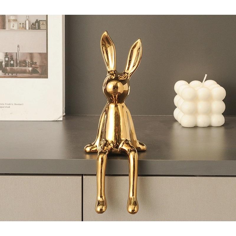 

Креативное украшение в виде кролика для дома, гостиной, прихожей, ТВ-тумбы, винного шкафа, офиса, украшение модельной комнаты 7.5*8*21cm