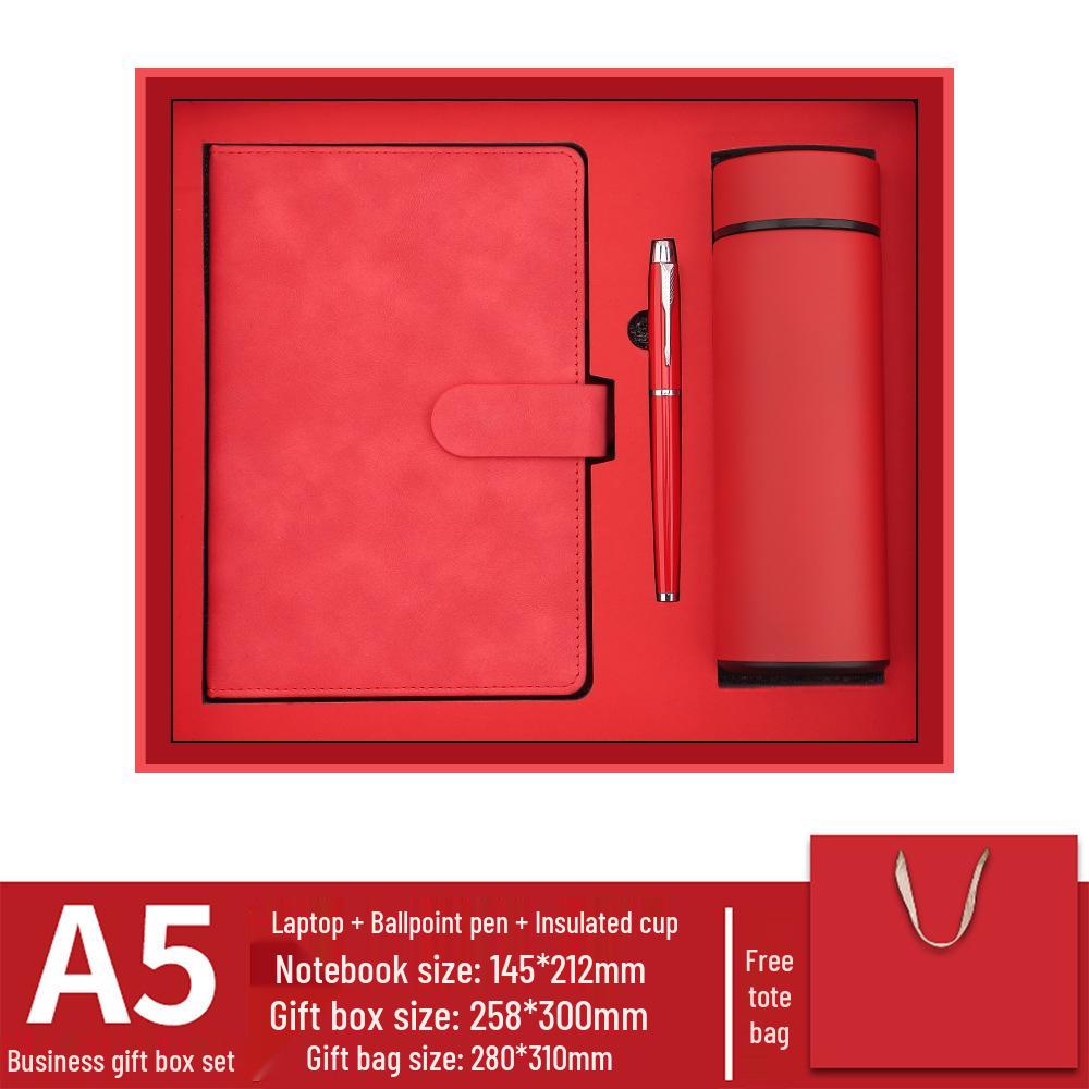 A5 Custom LOGO Business Notebook Set: Faux Leather Stationery Gift for Company Events