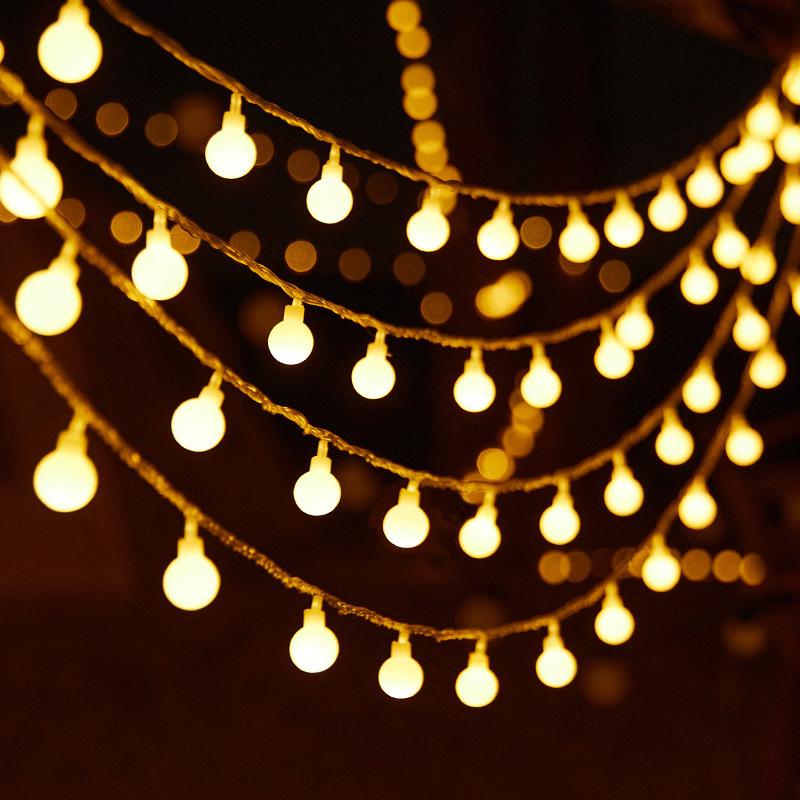 LED Solar String Lights: Outdoor Camping & Courtyard Tent Decor with Colored Bulb