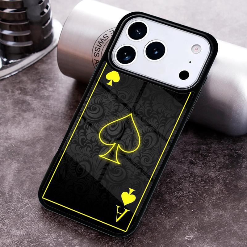 Pik Poker Spielkarten Ass Kunst Handyhülle Für iPhone 17,16e,15,14,13,12,11,Mini,Pro,MAX Weiche Silikonhülle