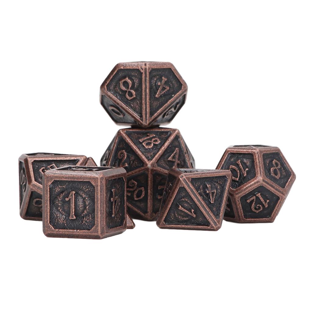 7pcs Rolling Dice Set Metal Role Playing Polyhedral Color Beautiful Dices Toy for Teaching