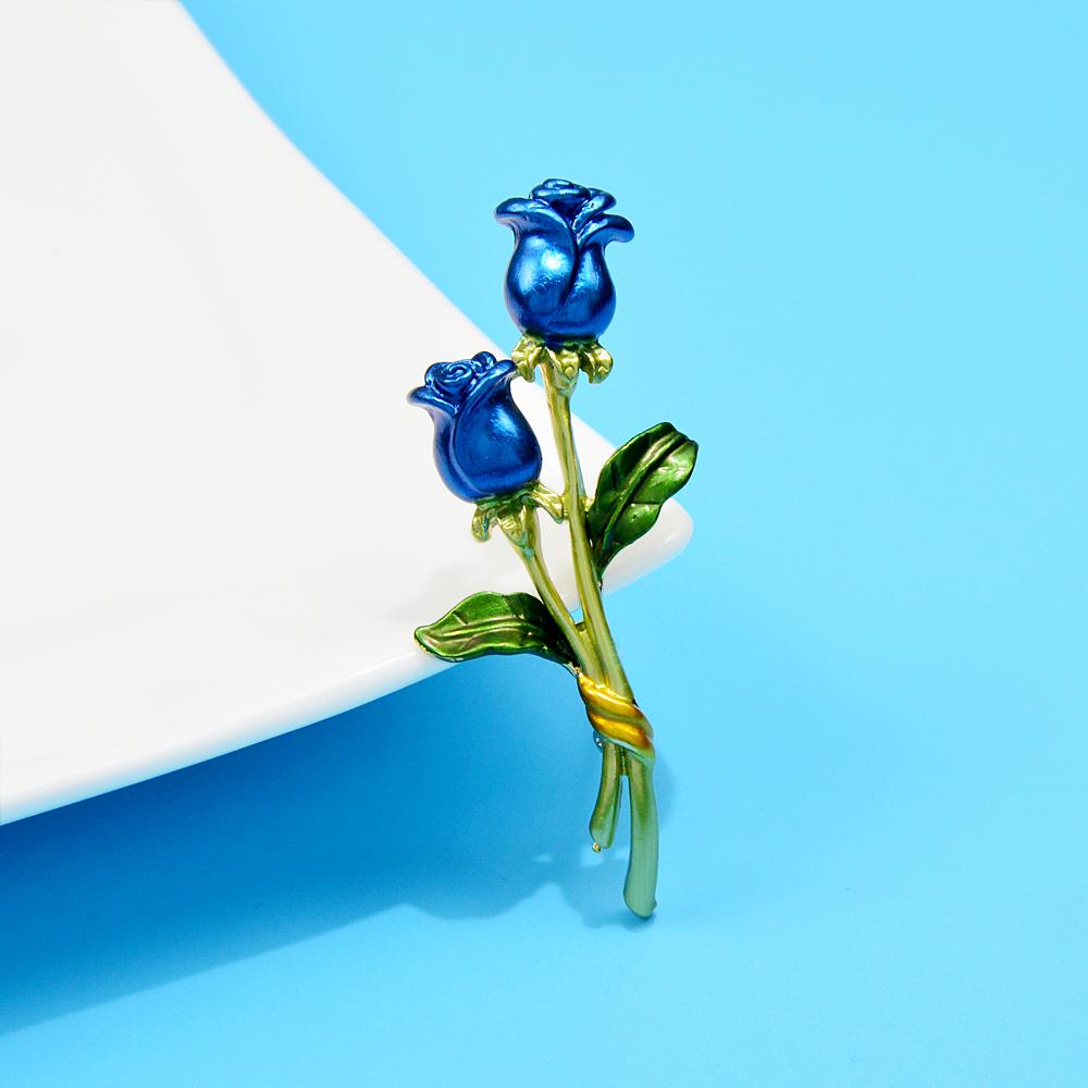 Enamel Rose Flower Brooches For Women Trendy Alloy Material Cheap Jewelry Wedding Pin 2 Colors Available Gift