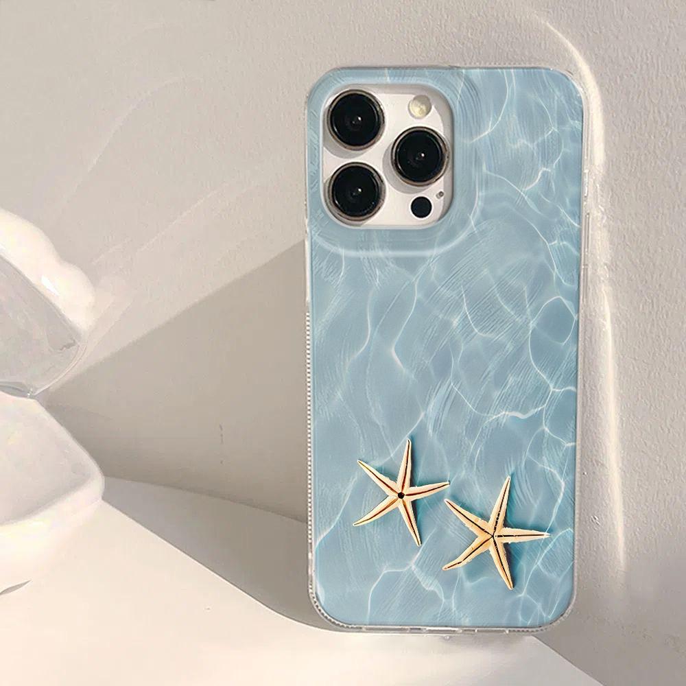 Ocean Starfish Phone Case For iPhone 16 15 14 Pro Max Plus 11 12 13 16e X XR XS Max 7 8 Plus SE2020 2022 Shockproof Cover