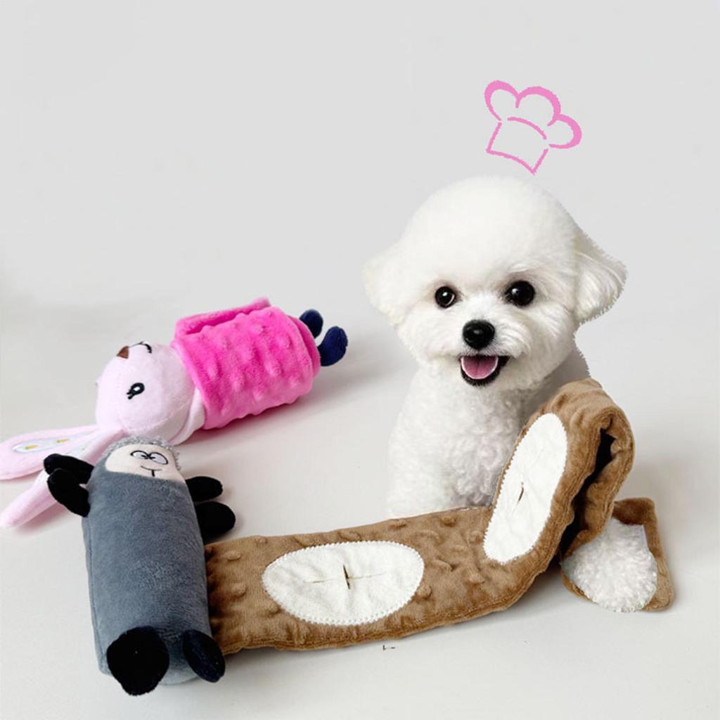 Dog Sniffing Toys Squeaky Dog Foraging Toys Plush Chewing Feeding Interactive Game Washable For Senior Puppies Kennel