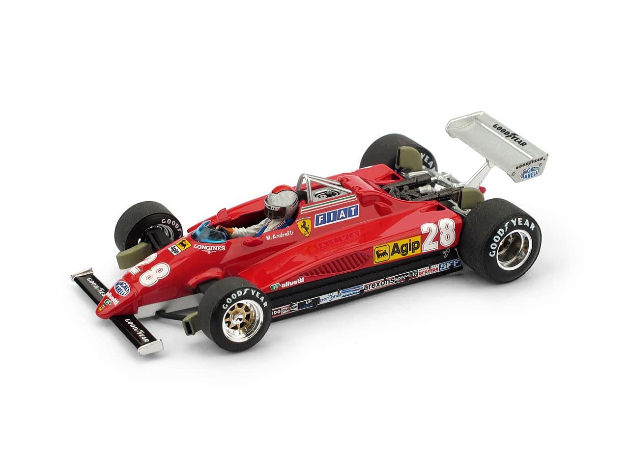 

BRUMM Ferrari 126C2 Італійський GP з водієм BRUMM FERRARI 126C2 Mario Andretti 1/43 1982#28 M.Andretti [елемент]