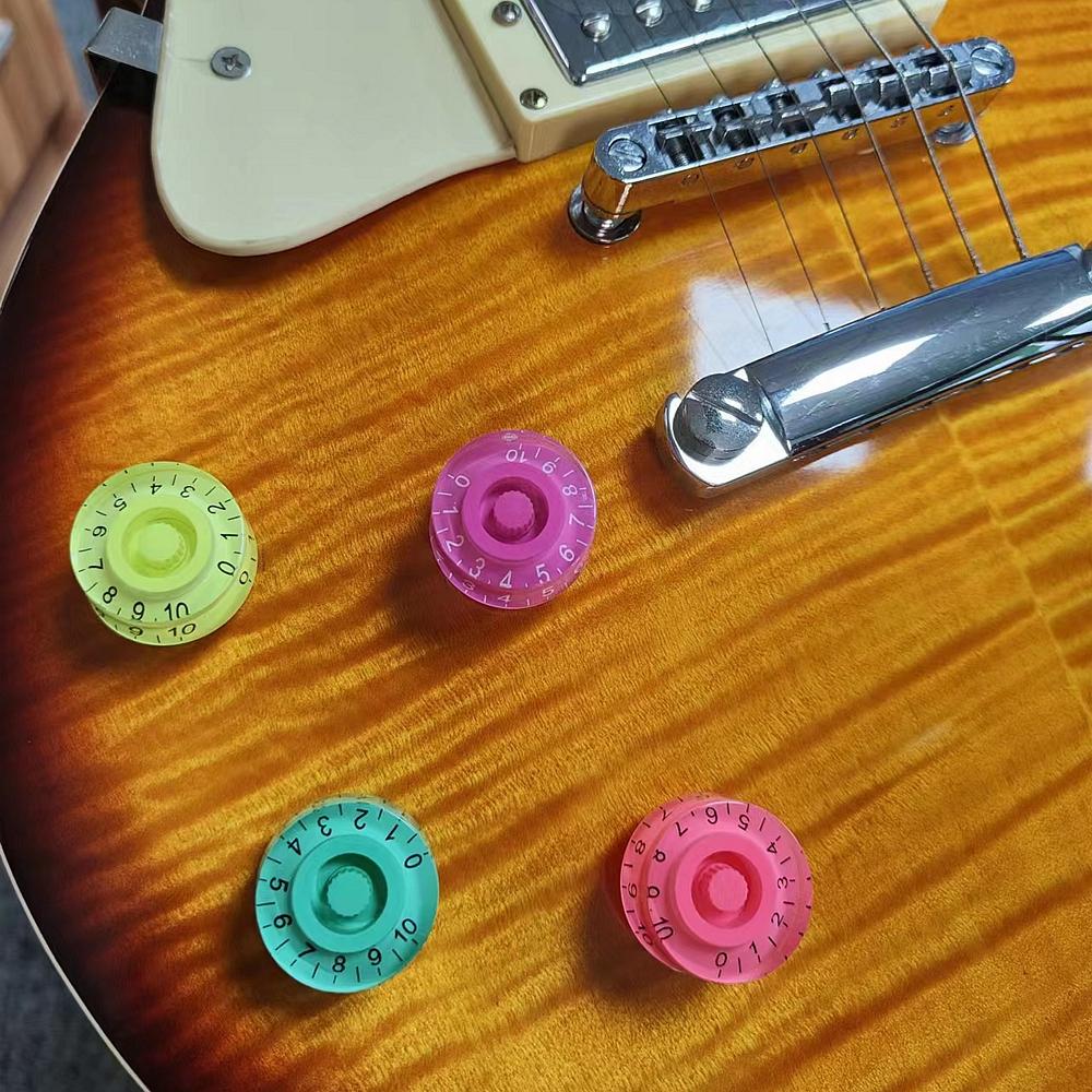 4pcs Guitar Volume Knobs Top Hat Knobs Speed Volume Tone Pedal Control Knobs for Electric Guitar Bass 29 Colors