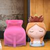 Vaso de Silicone Modelo Menina 3D Molde de Epóxi Vaso de Flores Porta-Caneta Lápis Argila