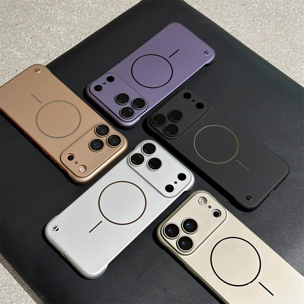 Frameless Magnetic Phone Case for Magsafe Apple iPhone 17 Air 16 Plus 16 14 13 12 Pro Max Back Cover with Camear Protective Thin