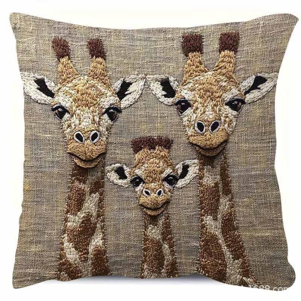 Sofa Pillow Pillowcase Skin-friendly Short Plush Cute Animal Cat Pillow Cover Living Room Cushion Cover Without Core