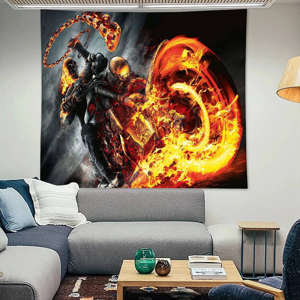 

MOVIE GGothic Skull RRider Tapestry Decoration Bedroom Dormitory Background Cloth Holiday Home Party Living Room Club Cloth 74x94cm(29x37in)