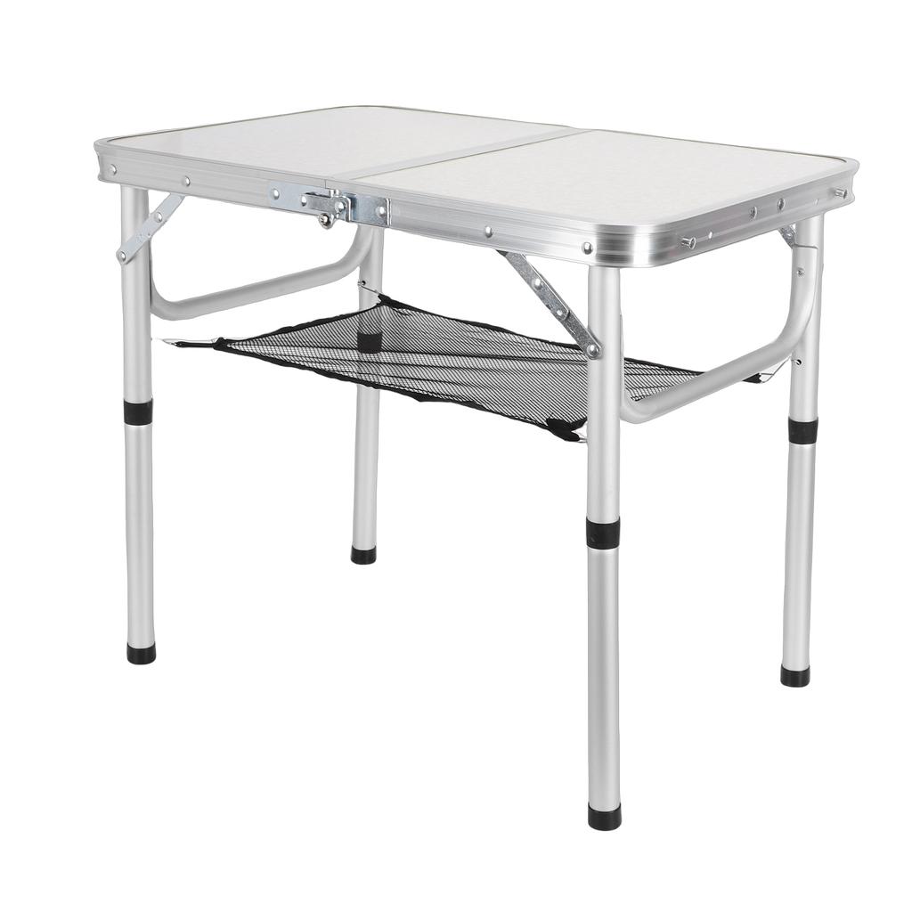 Folding Camping Table Height Adjustment Portable Pinic Table Aluminum Alloy with S Hooks for Outdoor