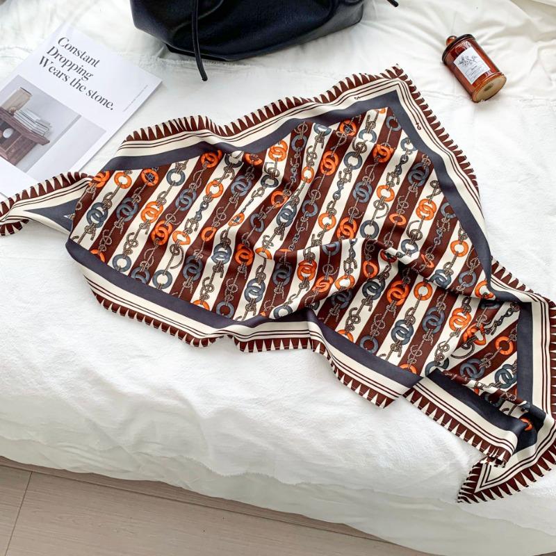 Cashew flower silk scarf new trend bag headscarf headband neck protector scarf scarf small shawl triangle scarf fart curtain