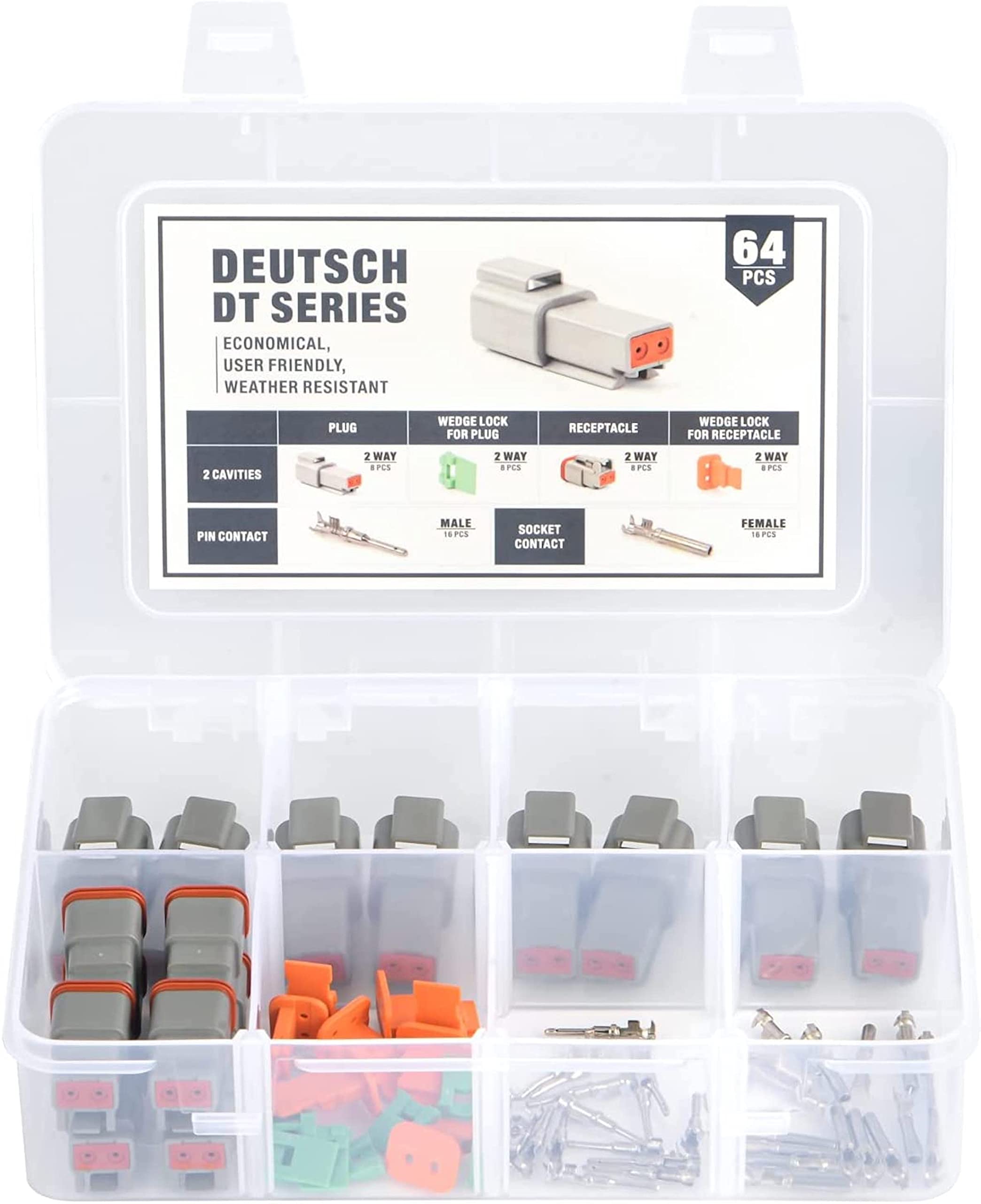 

IWISS DT Connector Male Female Waterproof Coupler 2 Pole 8 Pairs with Lock Harley Terminal LED Work Light Work Light Installation Car Wiring Conn