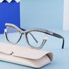 Personalized Diamond-Set Flat Glasses Frame For Women, Cat Eye Can Be Matched With Myopia Glasses Frame For Women