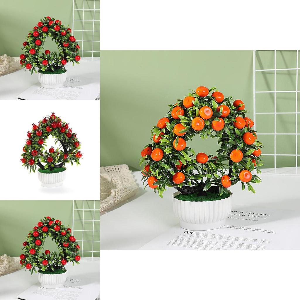 Plastic Heartshaped Fruit Bonsai 42 Piece Artificial Plant For Photography Prop