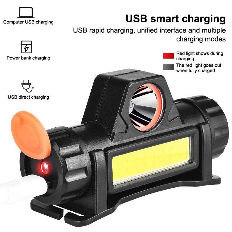 Outdoor Headlights With Long Battery Life And Strong Light Led Night Fishing Charging Head Mounted Magnetic Flashlight 1/2Pcs