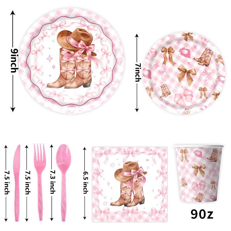 Pink Denim Birthday Party Decoration Tableware Plate Cup Napkin Tablecloth Laqi For Baby Shower