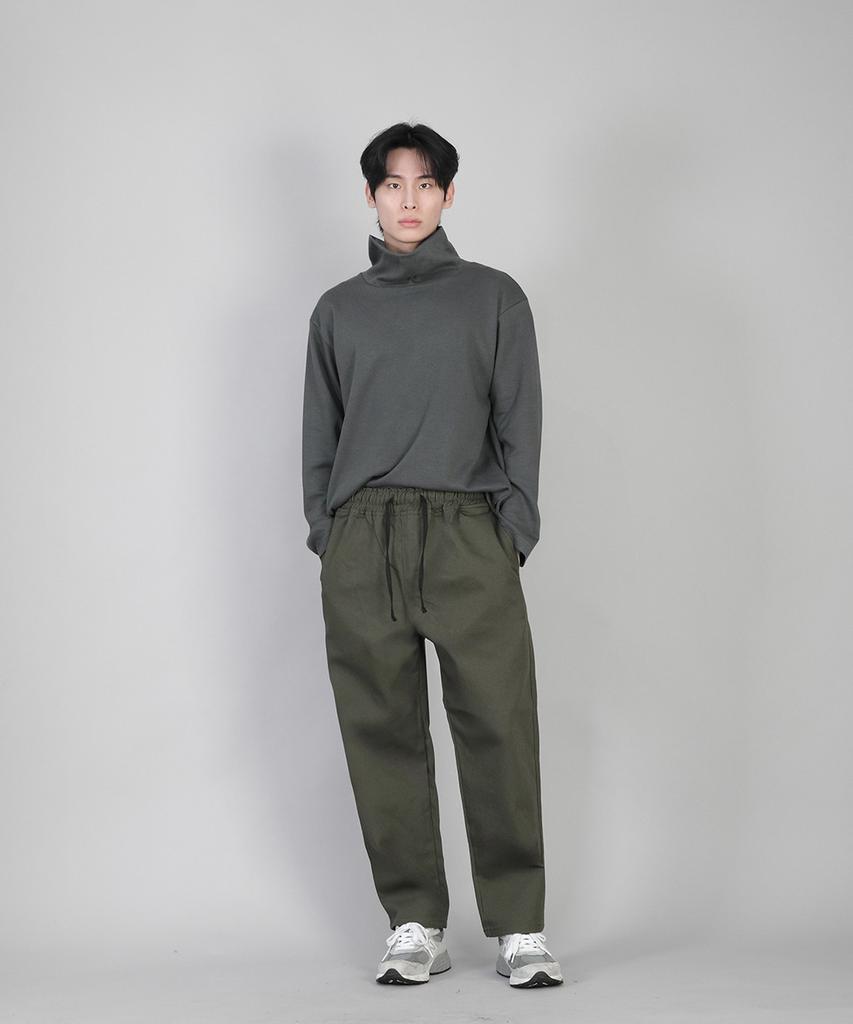 Seinteukeulu Plain Turtleneck Long Sleeve Tee Ppl-884 Slate Gray