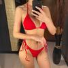 Glitter Sparkling Halter High Leg Cut Bikini Female Swimsuit Women Swimwear Two-pieces Bikini Set Bather Bathing Suit Swim