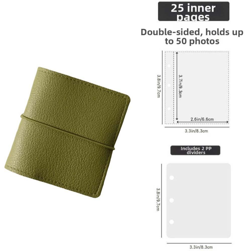 3-Hole Ring Mini Photo Album PU Leather Card Collect Book Photocard Binder Pocket-sized Travel