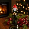 Metal Wine Bottle Closure Christmas Theme Stopper, Santa Snowman Garland Pattern, Zinc Alloy Festive Reusable Cork Insert with Silicone Sealing Ring,