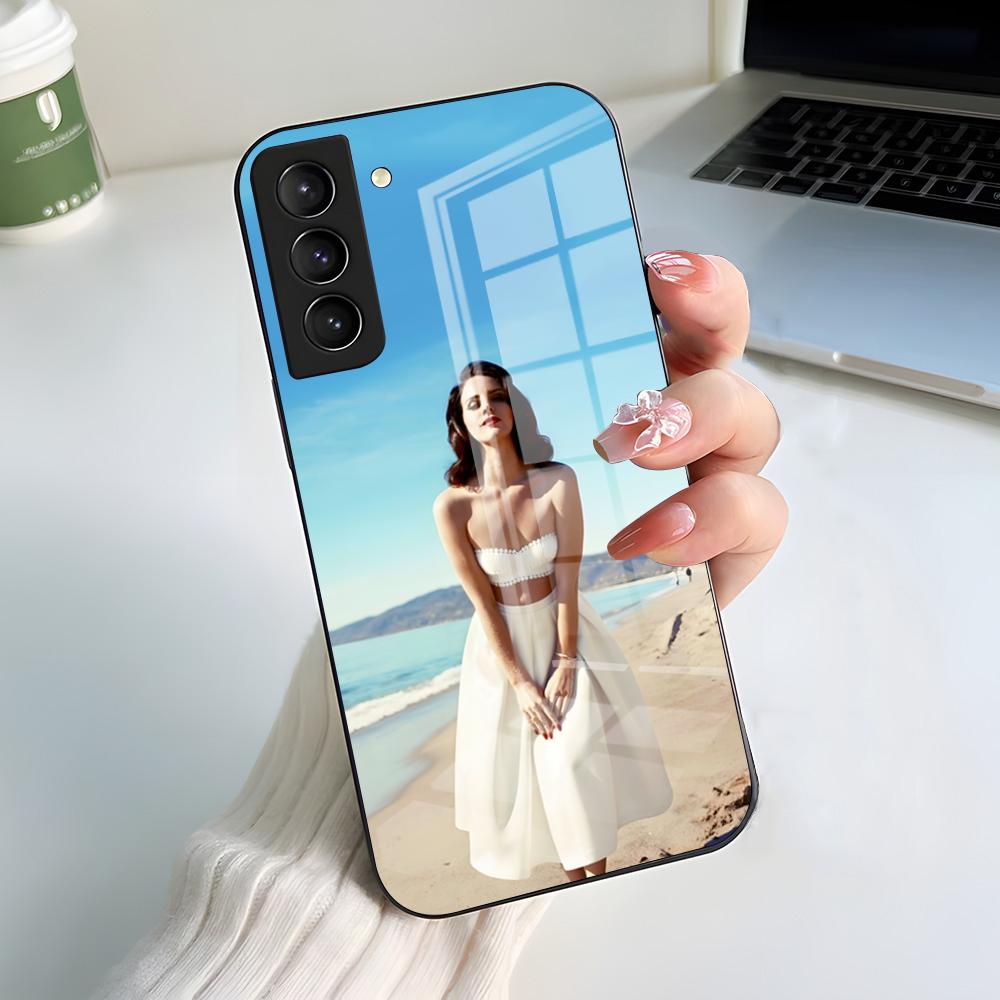 Lanas-w-Del-R-Rey Phone Case For Samsung S26 S25 S24 FE S23 S22 S21 Plus S20 Ultra Note20Ultra Black Glass Cover
