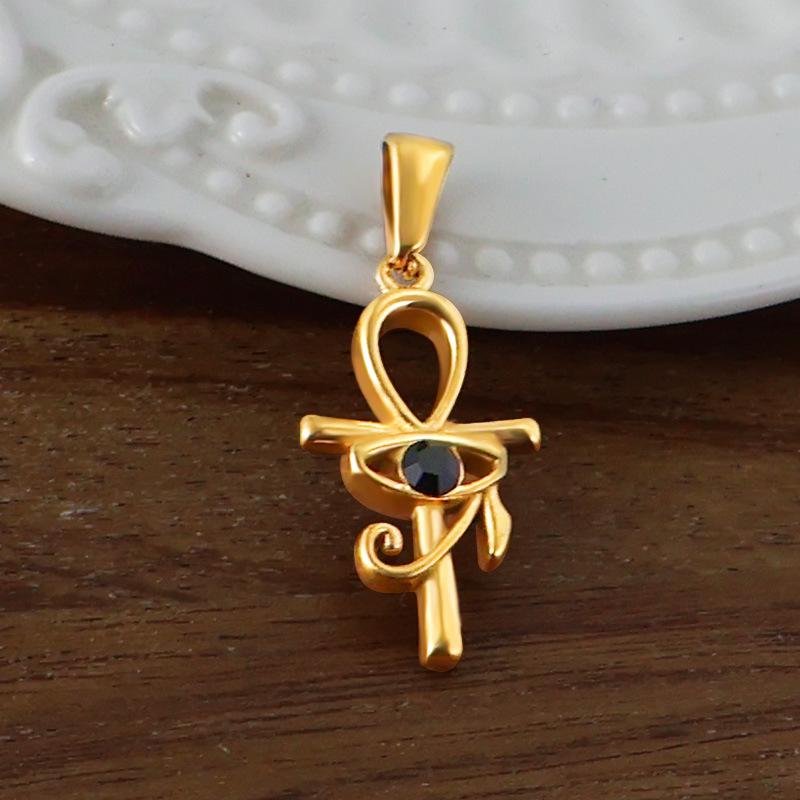 Yori 2 Stück Edelstahl Schlüssel Herz Anker Kreuz Anhänger Vakuum Galvanik 18K Gold Farbe Ofenfest