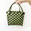 P Color Plastic Woven Handbasket Gift Basket Vegetable Basket Women's Bag Beach Bag