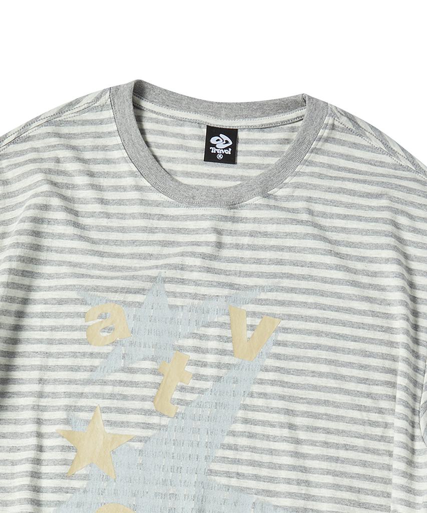 TRAVEL Arte Striped Short Sleeve T-Shirt Ivory