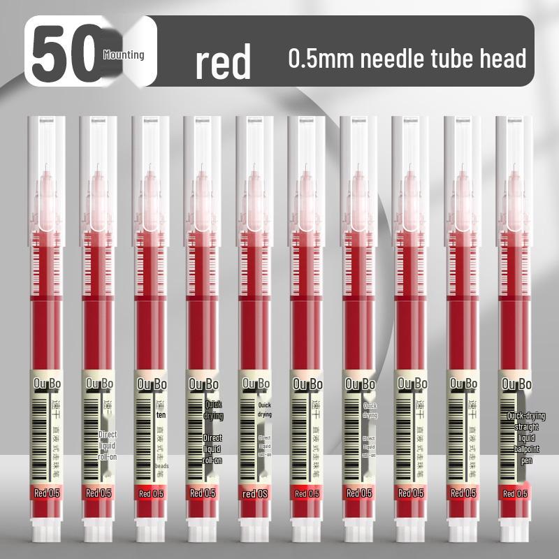 Quick-Dry Black 0.5 Gel Pen - Rollerball & Brush Tip for Exams and Schoolwork