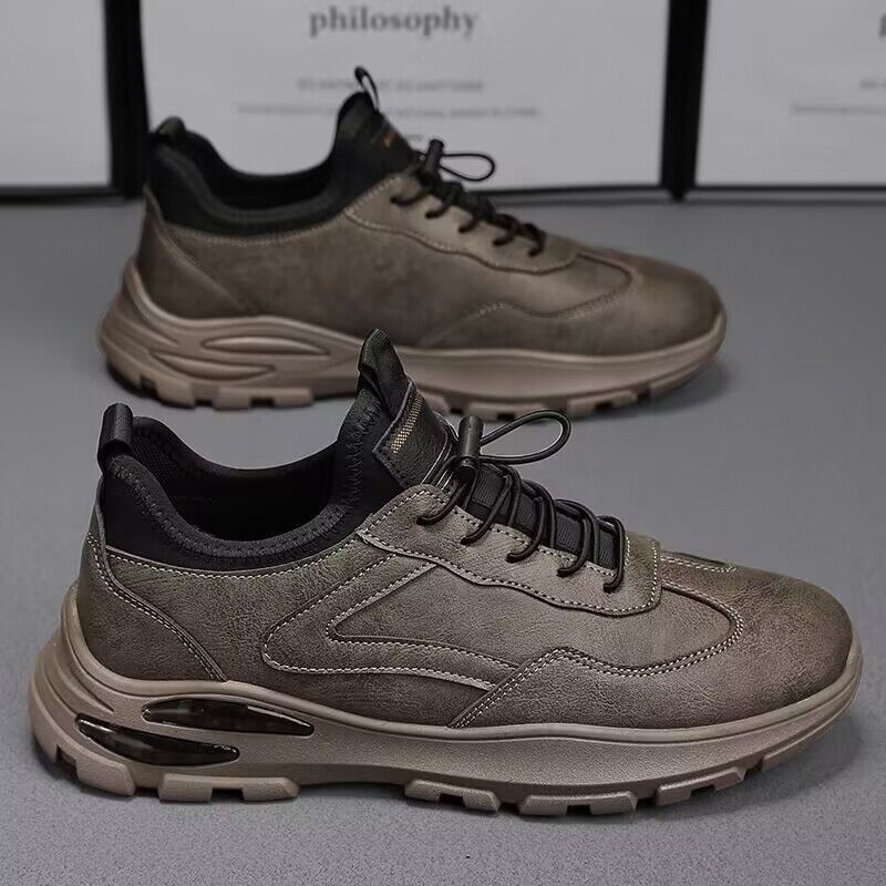 Autumn New Trend Men's Casual Leather Shoes Versatile Business Men's Shoes Breathable Wear-resistant Sports Shoes Men