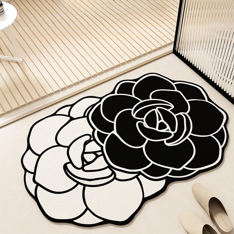 Light Luxury French Carpet Bathroom Floor Mat Toilet Toilet Toilet Door Toilet Non-slip Mat Absorbent Foot Pad Diatom Mud