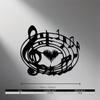Abstract Tiger Music Notes Metal Wall Art Black Iron Treble Clef Staff Design Indoor Outdoor Decor Gift for Animal Lovers