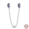 Real 925 Silver Stars & Moon Sunflower Safety Chains Spacer Beads Charms Fit Qikaola 925 Bracelets DIY Jewelry