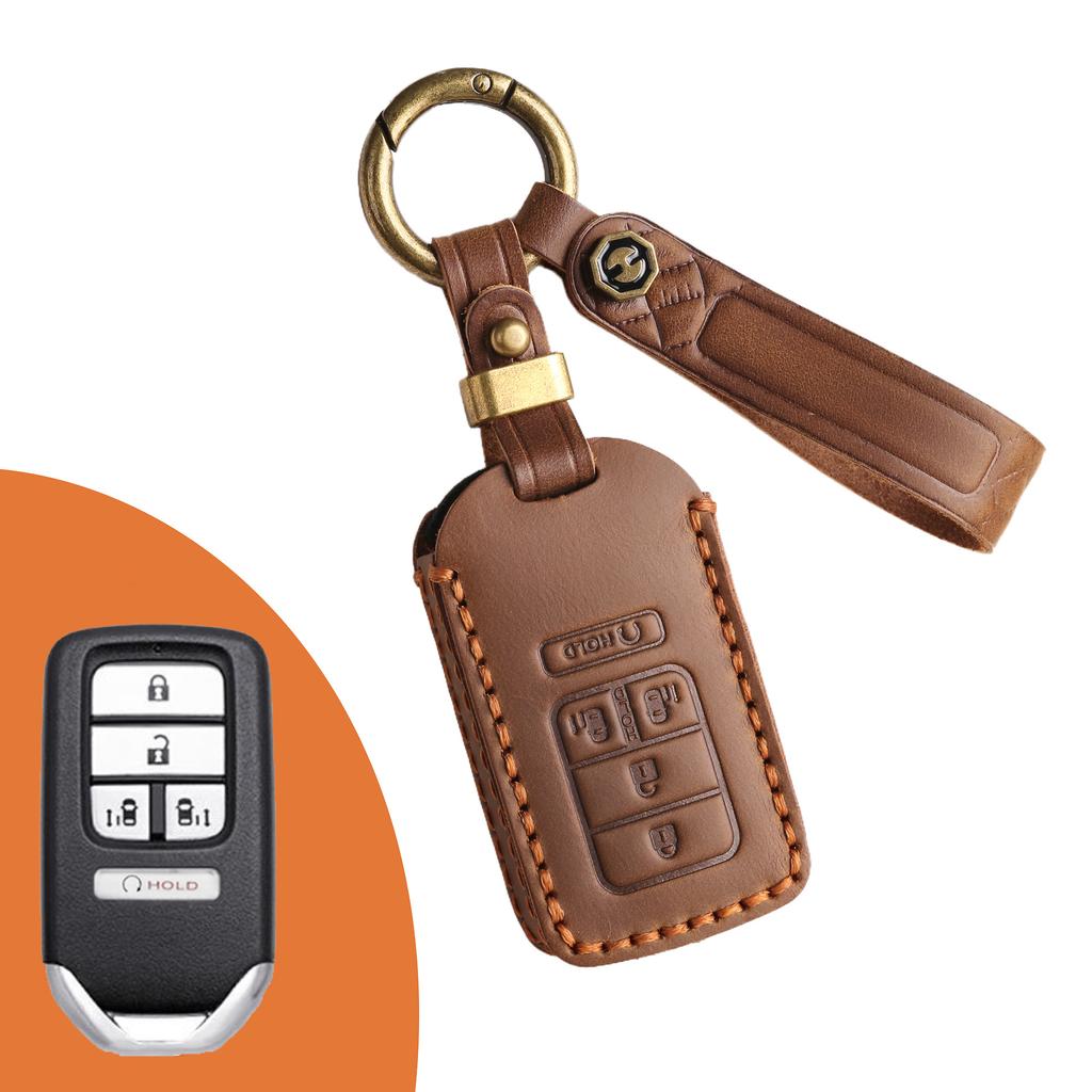 The key case is suitable for Honda key cover, Fit Civic Accord Crown car key cover, genuine leather.