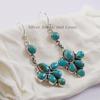 Arizona Turquoise Sterling Silver Dangle Earrings: Long Statement Jewelry