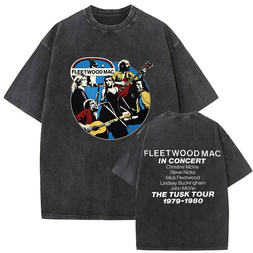 Washed Vintage Rock Band Fleetwood Mac Graphic T-shirt Stevie Nicks T Shirt Rumours T Shirts Men Women Gothic Oversized T-shirts