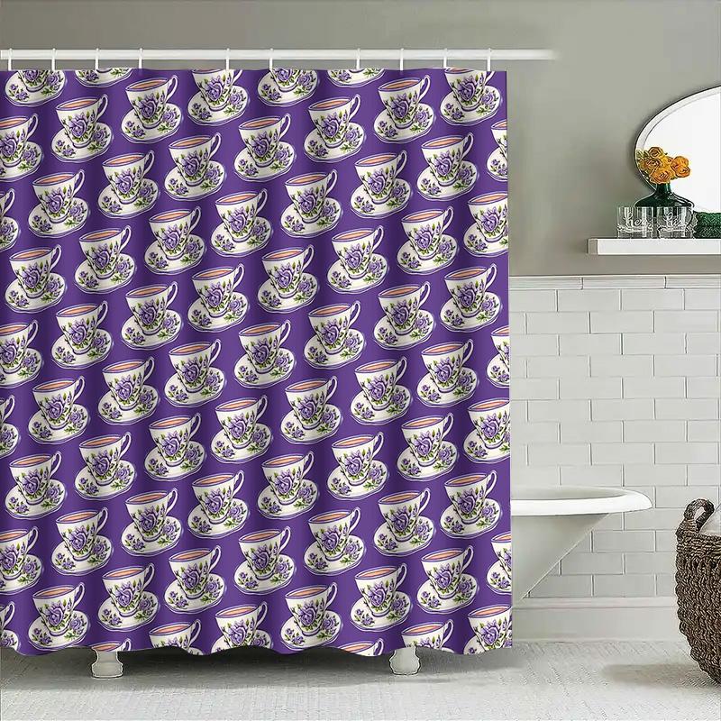 Floral Shower Curtain Botanical Print Nature Bathroom Decor Vintage Washable Fabric Backdrop Waterproof Modern Home Textile